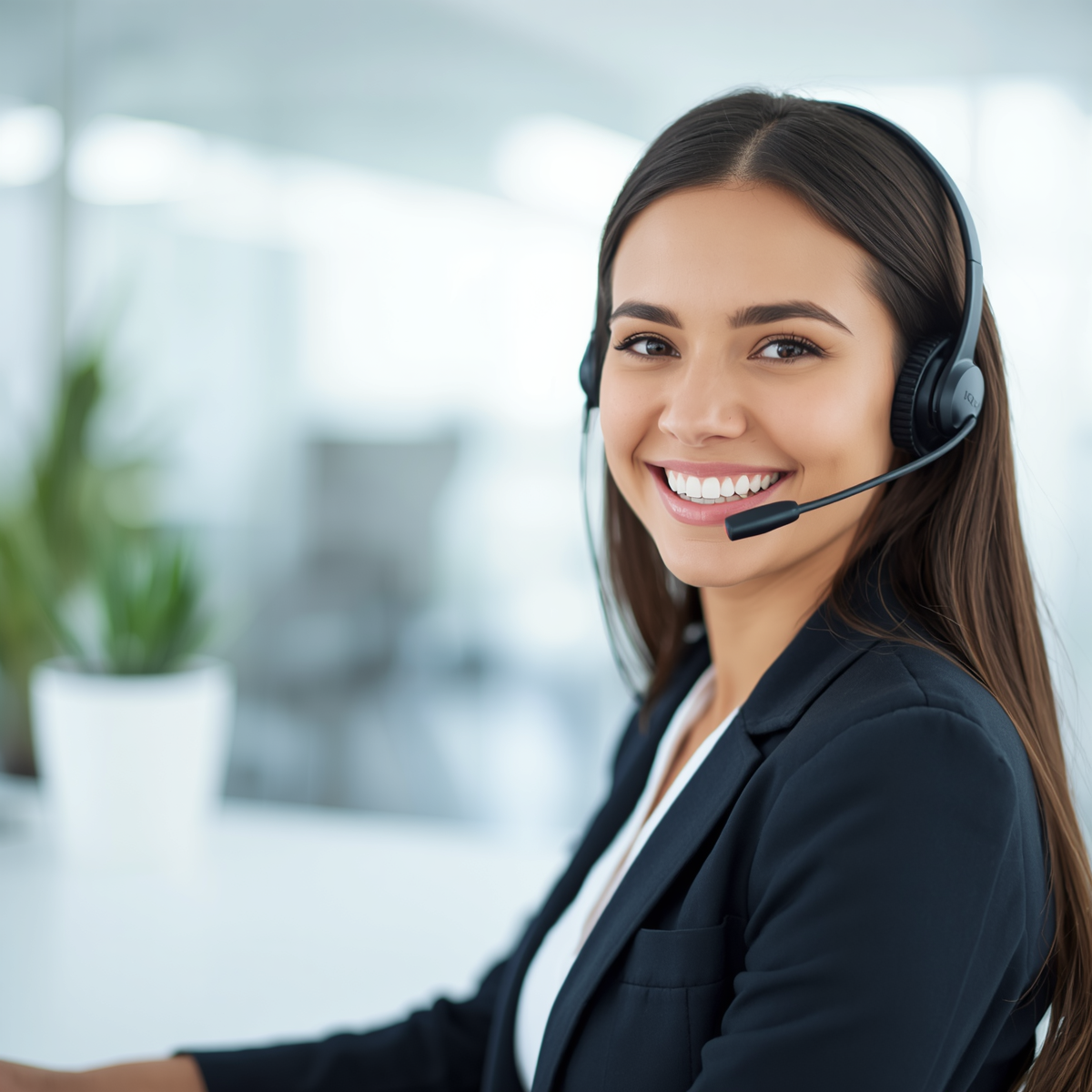 Customer Service representative with headset
